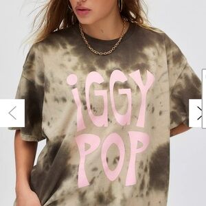NEW Urban Outfitters Iggy Pop Tie-Dye Tee - Brown and Pink oversized SZ SML/MED